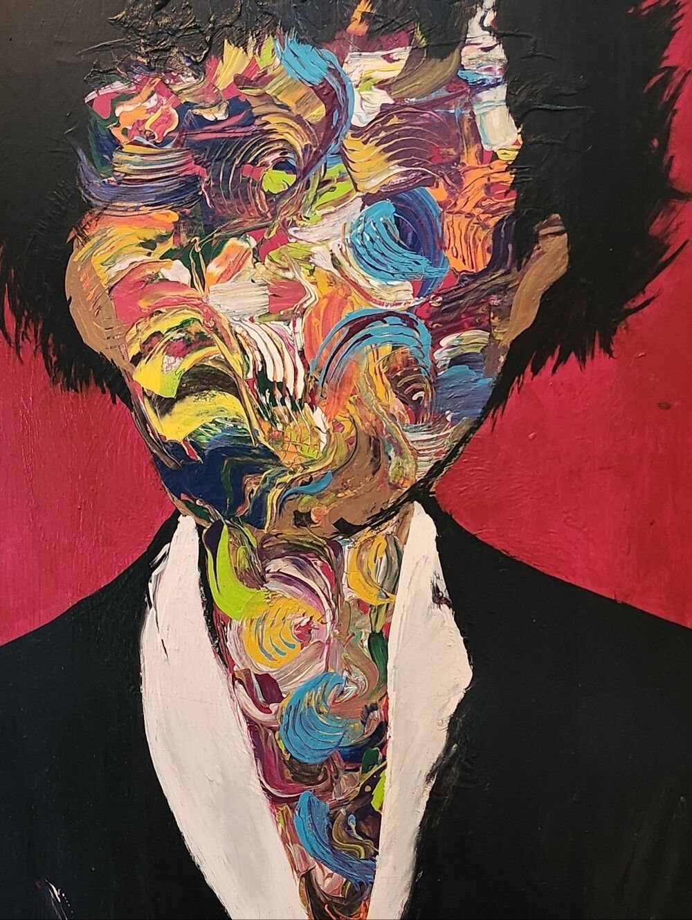 Abstract Multicolor Portrait Canvas Art - Titled Rock Star - Picture 4 of 4